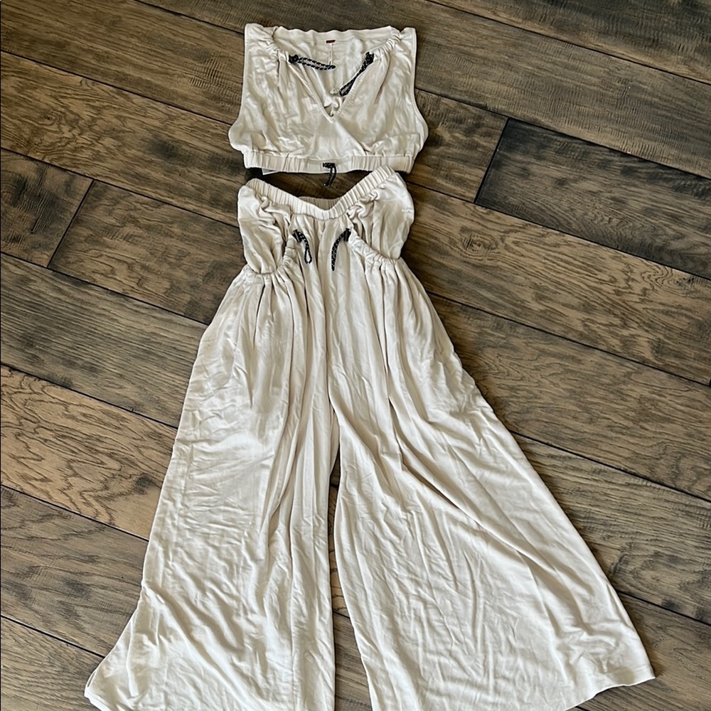 Free People Elegant Cream Two piece suit
